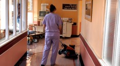 female cleaner in a hospital