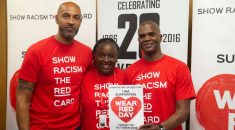 Footballers wearing show racism the red card t shirts