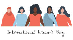graphic of five diverse women for International Women's Day