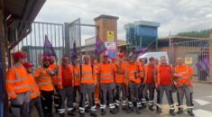 Harlow refuse workers outside their workplace