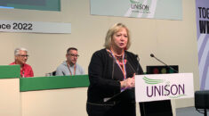 Christina McAnea addressing UNISON's LGBT+ conference