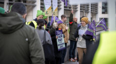 UNISON and Prospect unite on the picket lines outside the Environment Agency on Marsham Street, London SW1.