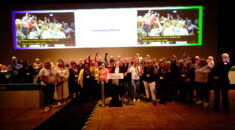 Representatives of striking health branches receiving an ovation from UNISON's annual health conference in Bournemouth