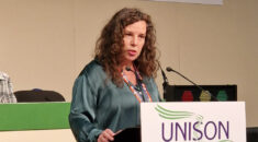 UNISON president Libby Noon addressing the union's LGBT+ conference