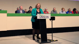 Christina McAnea addressing UNISON's health conference