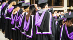 Students at a graduation ceremony