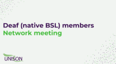 UNISON disabled deaf members network meeting graphic