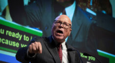 Lee Saunders addressing conference