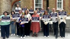 Striking cleaners meet Christina McAnea