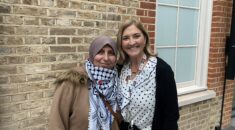 Women In Hebron founder, Nawal, pictured left, and UNISON President Catherine McKenna, pictured right. Picture will take you to 'Women in Hebron' webpage.
