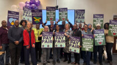 UNISON Greater London Region regional secretary Sara Gorton and UNISON general secretary Christina McAnea at Charing Cross hospital with Imperial College Healthcare branch chair Carlene Brown and healthcare assistants from the campaign