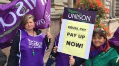 Women in Glasgow striking for equal pay