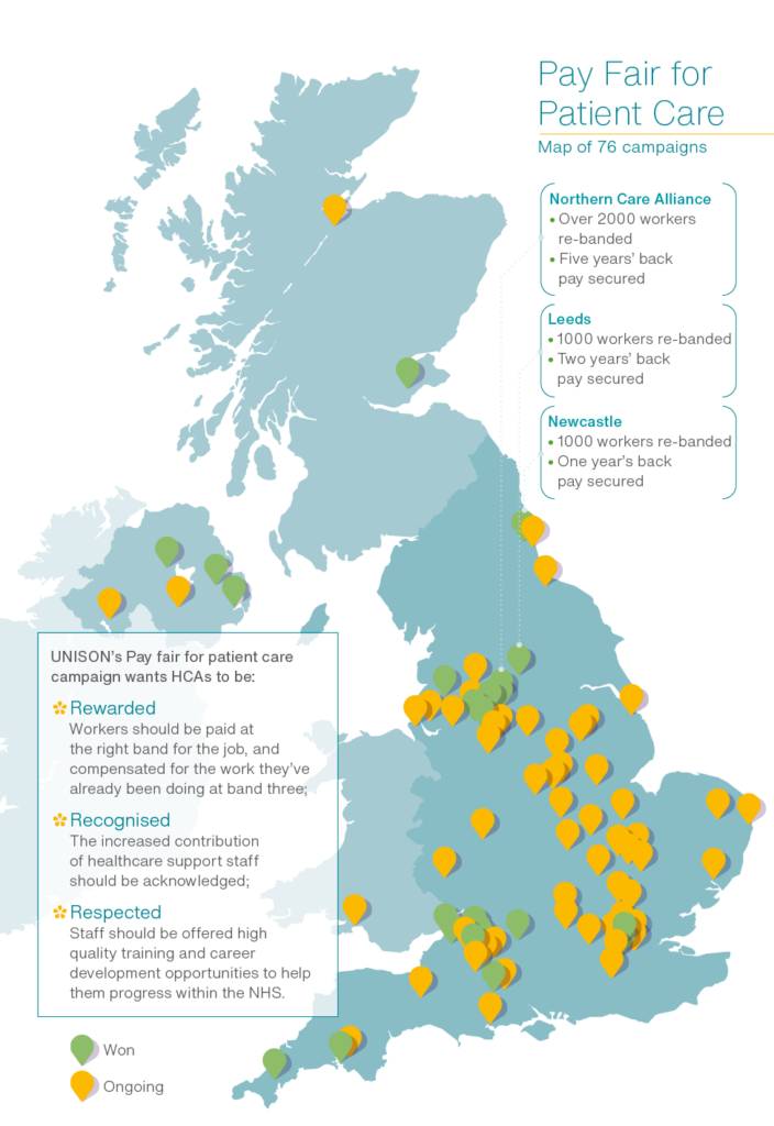 Map of all UNISON re-banding campaigns